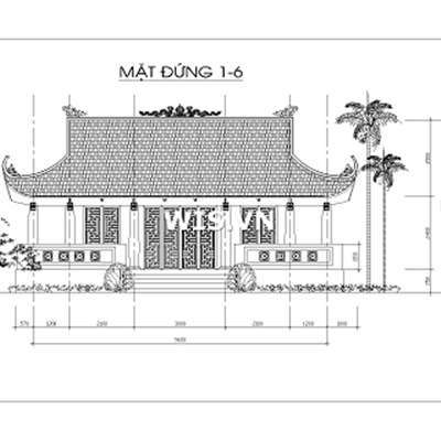 Thiết kế kiến trúc nhà thờ dòng họ Trần - xóm Đa Côn - Thôn Thành Thị - Xã Vụ Bản - Bình Lục - Hà Nam